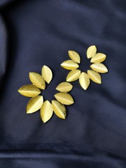 Elegant Gold-Plated Leaf Stud Earrings – Stylish Floral Partywear Jewelry