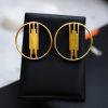 Elegant Gold-Plated Circle Stud Earrings – Affordable Western Style Jewelry