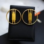 Designer Gold Plated Circle Stud | Affordable Western Style Earrings