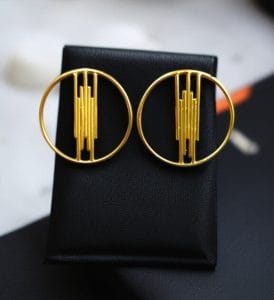 Designer Gold Plated Circle Stud | Affordable Western Style Earrings