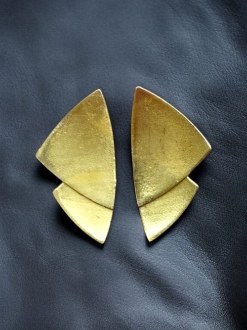 Handcrafted Gold-Plated Geometric Stud Earrings – Modern & Elegant Design