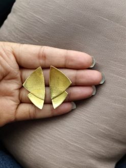 Handcrafted Gold-Plated Geometric Studs Earrings – Modern & Elegant Design