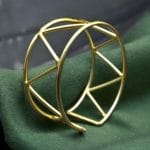 Handmade Geometric Cuff Bangles | Trendy & Unique Gold Plated Bracelet