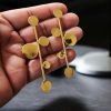 Trendy Gold-Plated Circle Stud Earrings with Contemporary Western Design