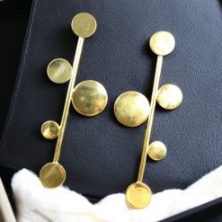 Trendy Gold-Plated Circle Stud Earrings with Contemporary Western Design