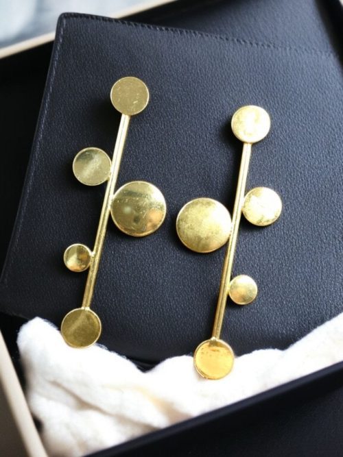 Trendy Gold-Plated Circle Stud Earrings with Contemporary Western Design