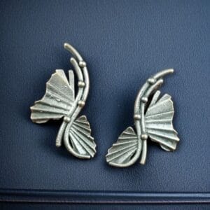 Silver Look-Alike Lightweight Earrings with an oxidised finish for daily wear.