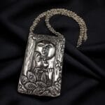 Traditional Silver Plated Beautiful Radha Krishna Necklace with Long Ghoongroo Chain