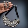 Handcrafted German Silver Necklace with AD and Crystal Stones – Floral Design Jewelry.
