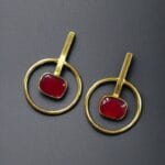 Premium Quality Gold Plated Handmade Earrings | Best Contemporary Jewelary For Party Wear - "Red"