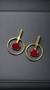 Premium Quality Gold Plated Handmade Earrings | Best Contemporary Jewelary For Party Wear - color: "Red"