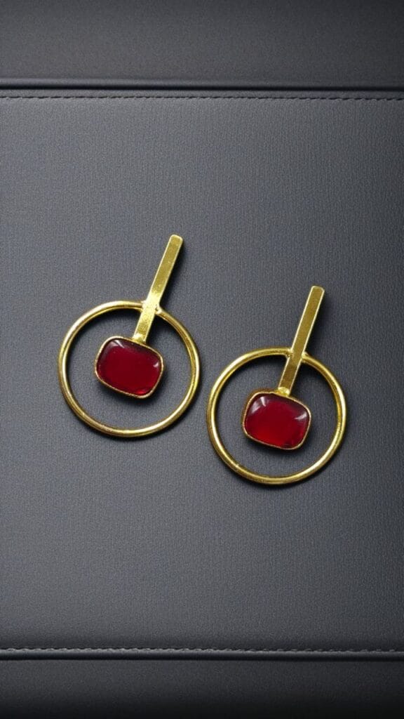 Bulk 780 Premium Quality Gold Plated Handmade Earrings | Best Contemporary Jewelary For Party Wear - "Red"