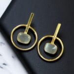 Premium Quality Gold Plated Handmade Earrings | Best Contemporary Jewelary For Party Wear - "Grey"