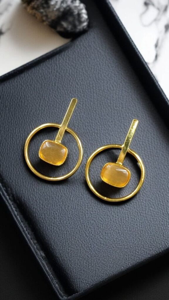 Bulk 774 Premium Quality Gold Plated Handmade Earrings | Best Contemporary Jewelary For Party Wear - "Yellow"