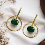 Premium Quality Gold Plated Handmade Earrings | Best Contemporary Jewelary For Party Wear - "Green"