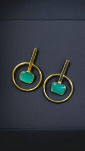 Premium Quality Gold Plated Handmade Earrings | Best Contemporary Jewelary For Party Wear - color: "Mint"