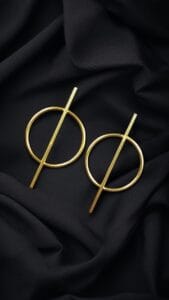Western Style Geometric Earring In Circle - Best Gold Palted Jewelary