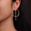 Gold-plated Western style geometric earring, perfect for a modern and elegant look.