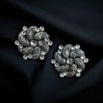 Traditional German Silver Stud Earrings – Affordable Ethnic Stone Jewelry