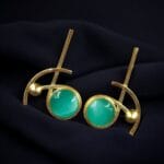 Party Wear Golden Earrings | Unique Stunning Gold Plated Stone Stud Jewelary - "Mint"