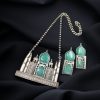Handcrafted Taj Mahal Necklace Set with oxidized finish and Monalisa stone accents.