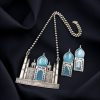 Handcrafted Taj Mahal Necklace Set with oxidized finish and Monalisa stone accents.