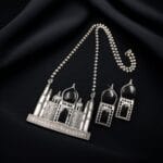 Handcrafted Taj Mahal Necklace Set | Best Oxidised Indian jewellery in Modern Art - 'Black"