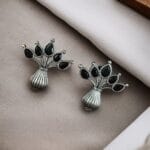 Stylish Amazing Flower Pot Earrings in Silver Finish with Stone for Daily Wear