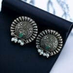 Silver Replica Daily Wear Earrings with Pearl – Best Traditional Look-Alike Jewelry - "Mint"