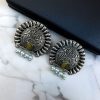 Silver replica daily wear earrings with pearl, featuring a traditional look-alike design.