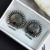 Silver replica daily wear earrings with pearl, featuring a traditional look-alike design.