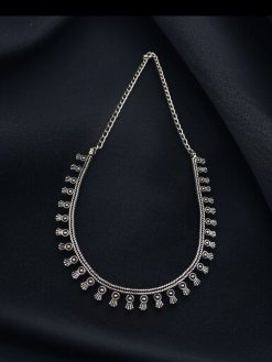Silver Plated Choker Necklace – Elegant Jewelry for Casual & Ethnic Wear.