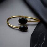 Bulk 26 Traditional Ethnic Gold Plated Bangle with Monalisa Stone – Unique Stylish & Lightweight - "Black"