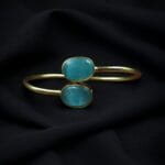 Bulk 22 Traditional Ethnic Gold Plated Bangle with Monalisa Stone – Unique Stylish & Lightweight - "Aqua"