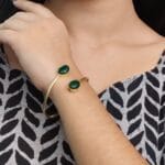 Traditional Ethnic Gold Plated Bangle with Monalisa Stone – Unique Stylish & Lightweight