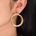 Gold Plated Geometric Stud Earrings | Unique Western Style Partywear Jewellery