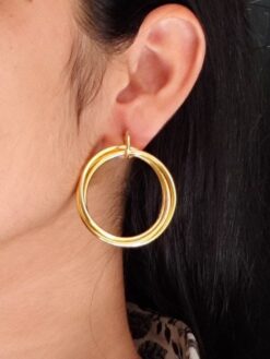 Gold plated geometric stud earrings for modern fashion lovers.