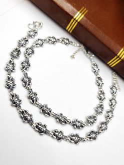 German silver tortoise anklet with antique finish