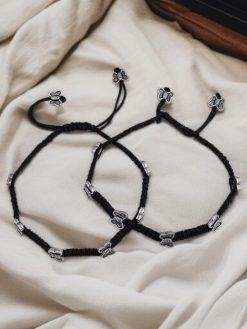 Bohemian butterfly anklet in oxidized German silver