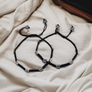 Bohemian Beautiful Butterfly Anklet in German Silver with Adjustable Thread Closure