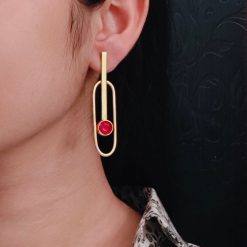 Gold plated western style stud earrings for daily wear