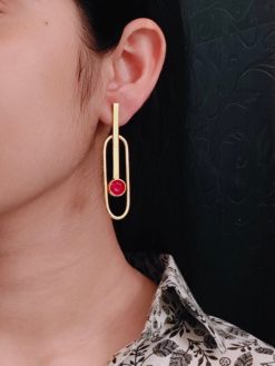 Gold plated western style stud earrings for daily wear
