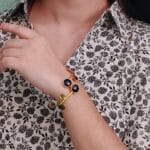 Contemporary Style Gold Plated Bangle Monalisa Stone – Perfect for Office & Casual Outfits