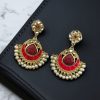 Traditional Kundan Meenakari Chandbali Earrings | Perfect For Wedding Season Jewellery