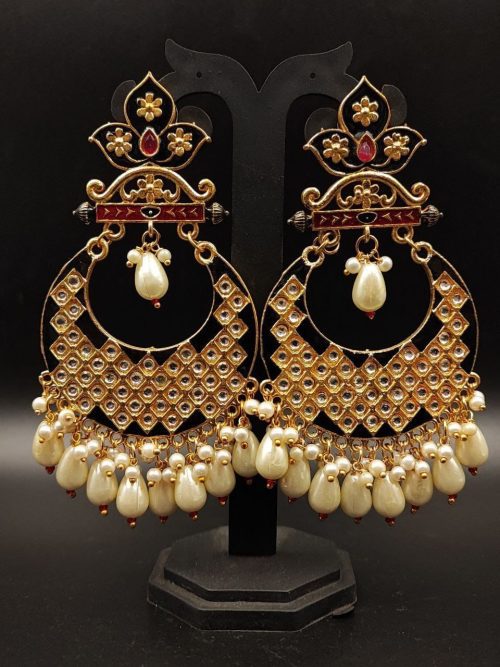 Gold Plated Lotus Chandbali Earrings | Best Wedding Special Jewellery Collection