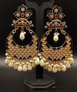 Gold Plated Lotus Chandbali Earrings | Best Wedding Special Jewellery Collection