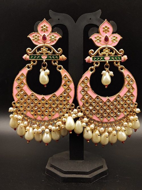 Gold Plated Lotus Chandbali Earrings | Best Wedding Special Jewellery Collection