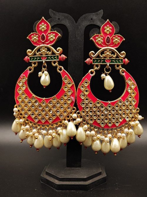 Gold Plated Lotus Chandbali Earrings | Best Wedding Special Jewellery Collection