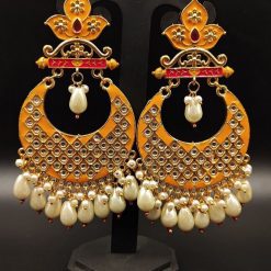 Gold Plated Lotus Chandbali Earrings | Best Wedding Special Jewellery Collection