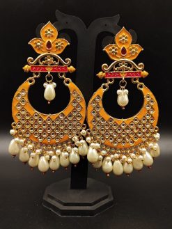 Gold Plated Lotus Chandbali Earrings | Best Wedding Special Jewellery Collection